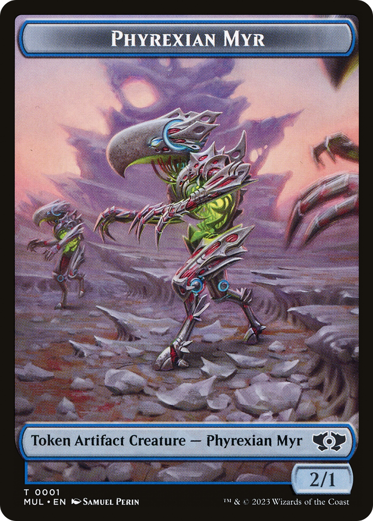 Phyrexian Myr // Dinosaur Double-Sided Token [March of the Machine Tokens] | Impulse Games and Hobbies