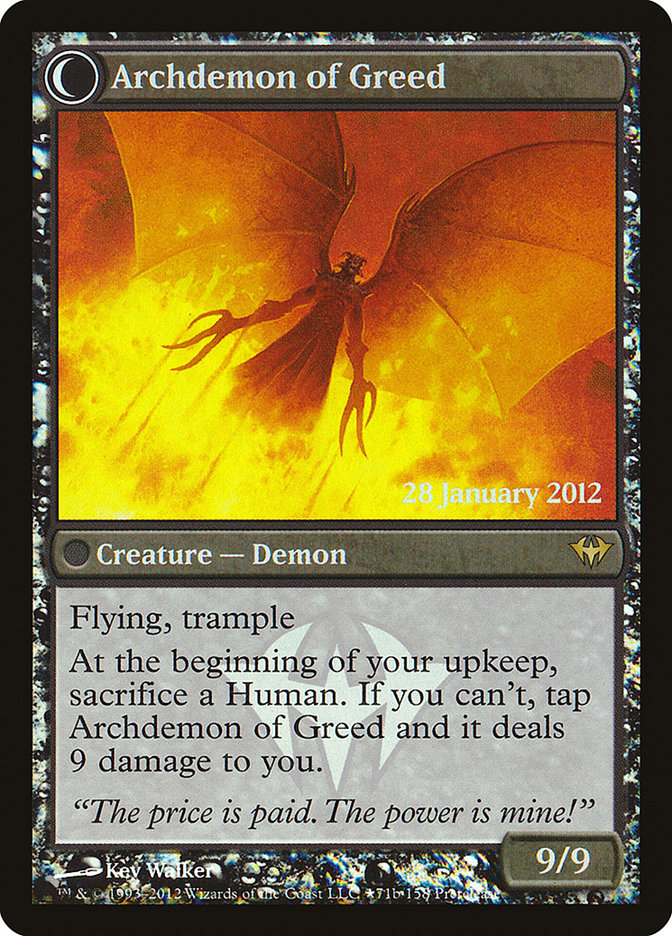 Ravenous Demon // Archdemon of Greed [Dark Ascension Prerelease Promos] | Impulse Games and Hobbies