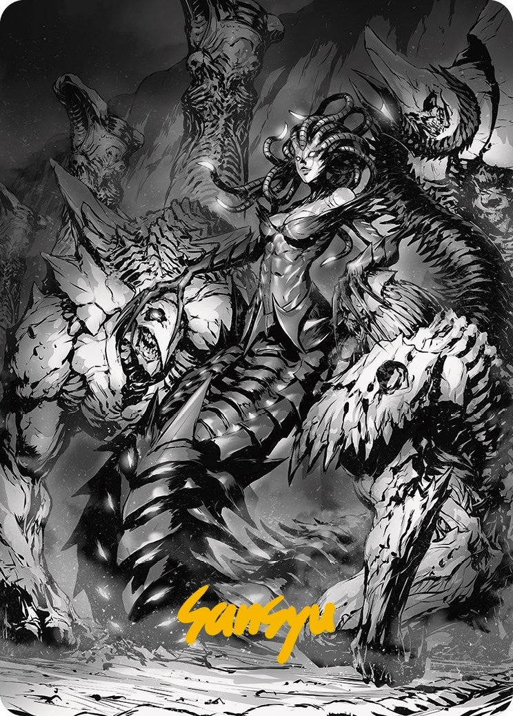 Vraska, Betrayal's Sting Art Card (Gold-Stamped Signature) [Phyrexia: All Will Be One Art Series] | Impulse Games and Hobbies