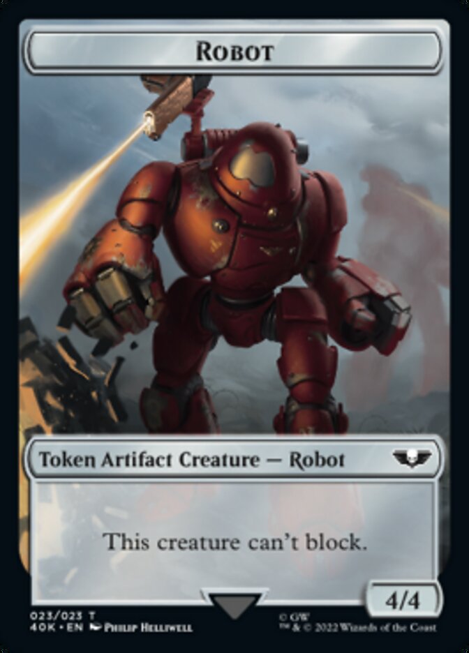 Astartes Warrior // Robot Double-sided Token (Surge Foil) [Universes Beyond: Warhammer 40,000 Tokens] | Impulse Games and Hobbies