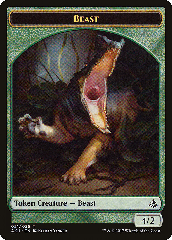 Oketra's Attendant // Beast Double-Sided Token [Amonkhet Tokens] | Impulse Games and Hobbies