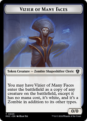 Vizier of Many Faces // Zombie Double-Sided Token [Murders at Karlov Manor Commander Tokens] | Impulse Games and Hobbies