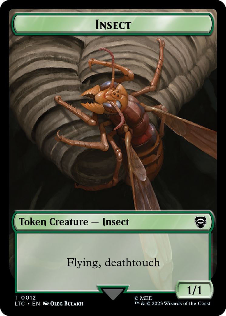 Elf Warrior // Insect Double Sided Token [The Lord of the Rings: Tales of Middle-Earth Commander Tokens] | Impulse Games and Hobbies