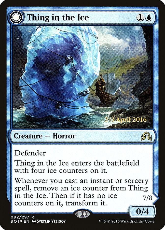 Thing in the Ice // Awoken Horror [Shadows over Innistrad Prerelease Promos] | Impulse Games and Hobbies