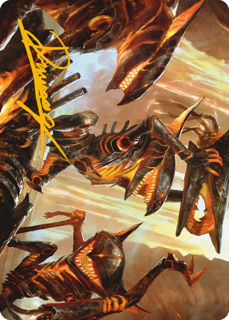 Gleeful Demolition Art Card (Gold-Stamped Signature) [Phyrexia: All Will Be One Art Series] | Impulse Games and Hobbies