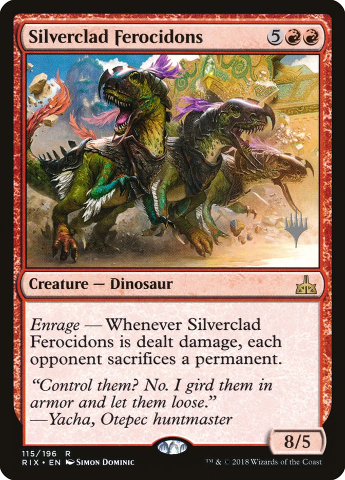 Silverclad Ferocidons (Promo Pack) [Rivals of Ixalan Promos] | Impulse Games and Hobbies