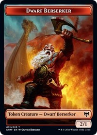 Dwarf Berserker // Emblem - Tibalt, Cosmic Impostor Double-sided Token [Kaldheim Tokens] | Impulse Games and Hobbies