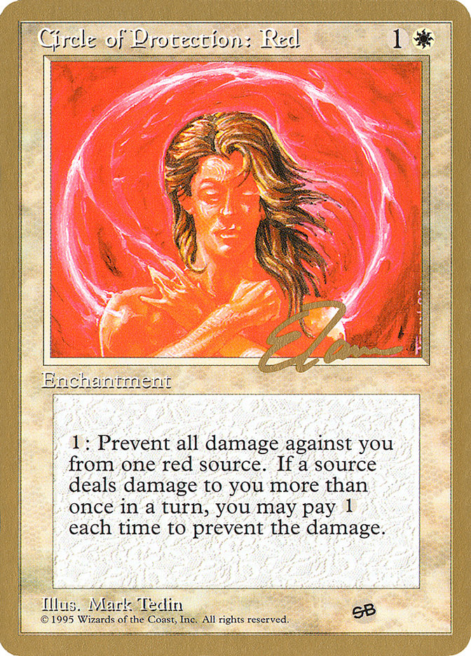 Circle of Protection: Red (Eric Tam) (SB) [Pro Tour Collector Set] | Impulse Games and Hobbies