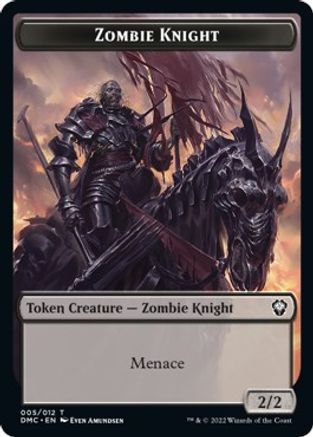 Zombie Knight // Goblin Double-sided Token [Dominaria United Commander Tokens] | Impulse Games and Hobbies