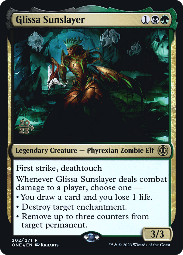 Glissa Sunslayer [Phyrexia: All Will Be One Prerelease Promos] | Impulse Games and Hobbies