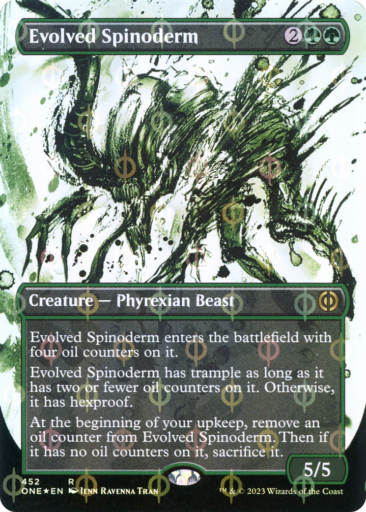 Evolved Spinoderm (Borderless Ichor Step-and-Compleat Foil) [Phyrexia: All Will Be One] | Impulse Games and Hobbies