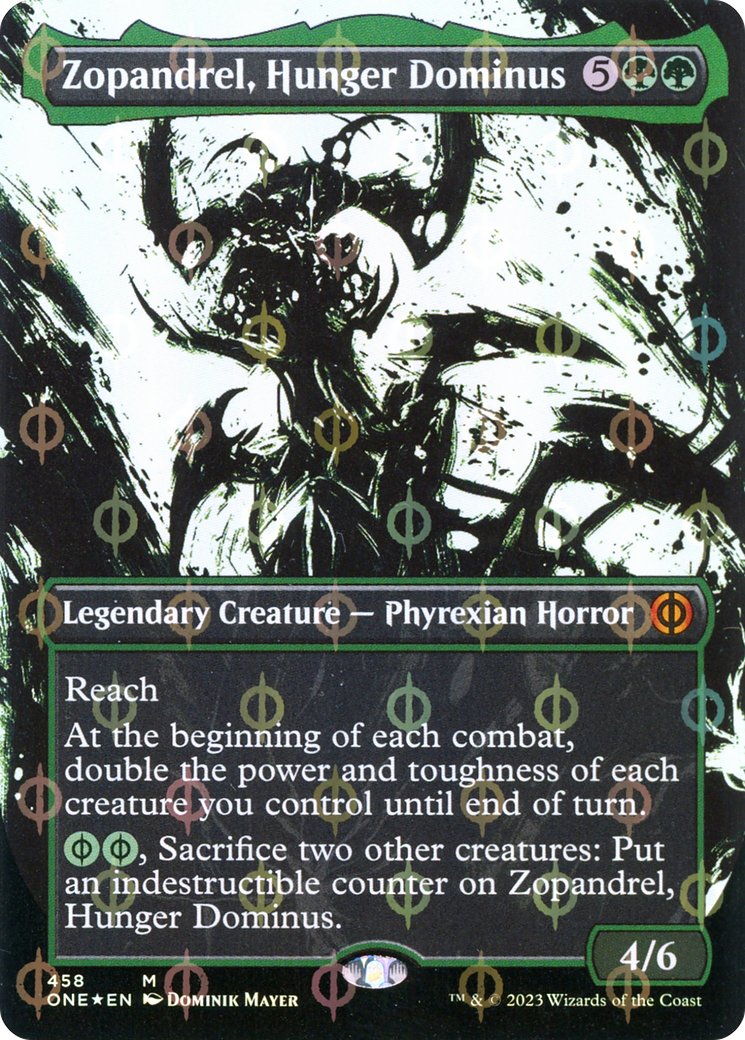 Zopandrel, Hunger Dominus (Borderless Ichor Step-and-Compleat Foil) [Phyrexia: All Will Be One] | Impulse Games and Hobbies