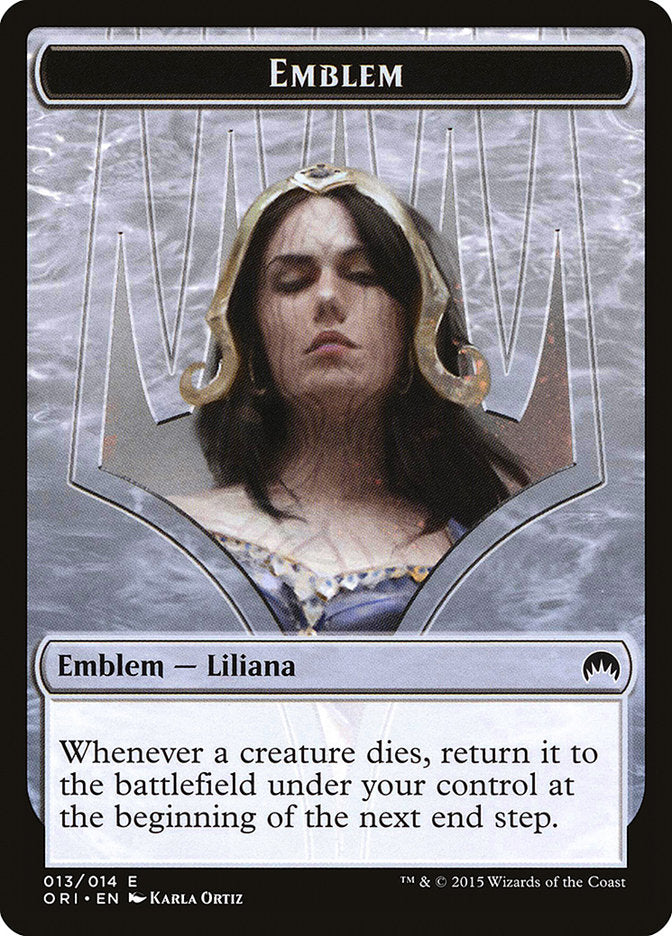 Liliana, Defiant Necromancer Emblem [Magic Origins Tokens] | Impulse Games and Hobbies