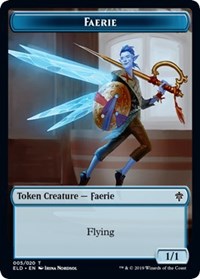 Faerie // Food (15) Double-sided Token [Throne of Eldraine Tokens] | Impulse Games and Hobbies