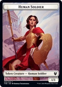 Human Soldier // Wall Double-sided Token [Theros Beyond Death Tokens] | Impulse Games and Hobbies