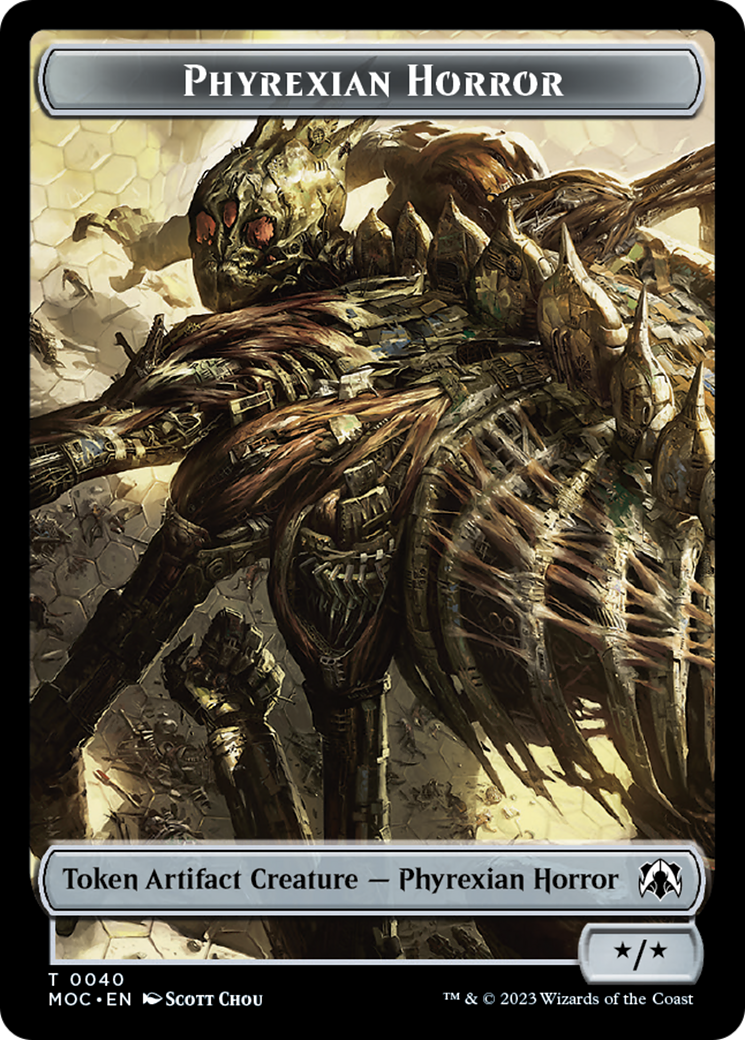 Phyrexian Golem // Phyrexian Horror Double-Sided Token [March of the Machine Commander Tokens] | Impulse Games and Hobbies