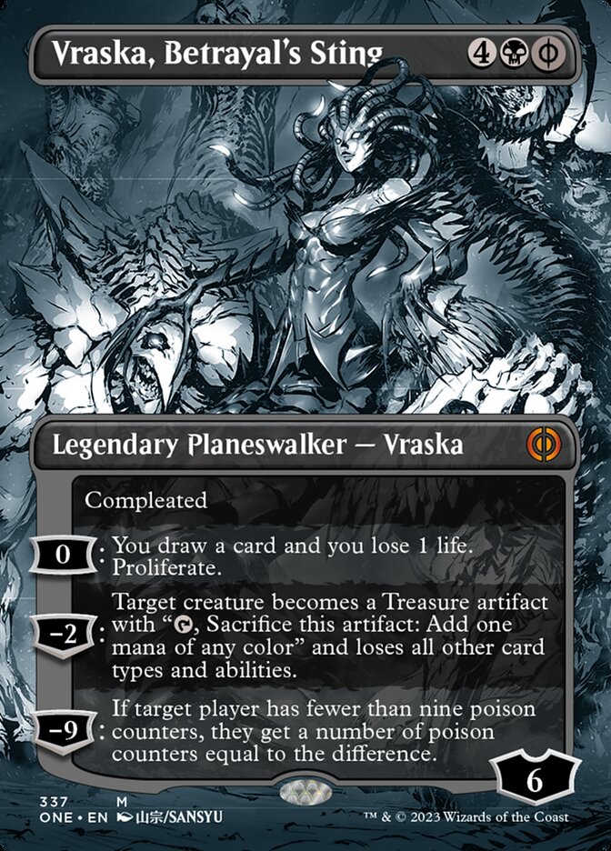 Vraska, Betrayal's Sting (Borderless Manga) [Phyrexia: All Will Be One] | Impulse Games and Hobbies