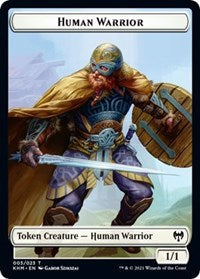 Human Warrior // Bird Double-sided Token [Kaldheim Tokens] | Impulse Games and Hobbies