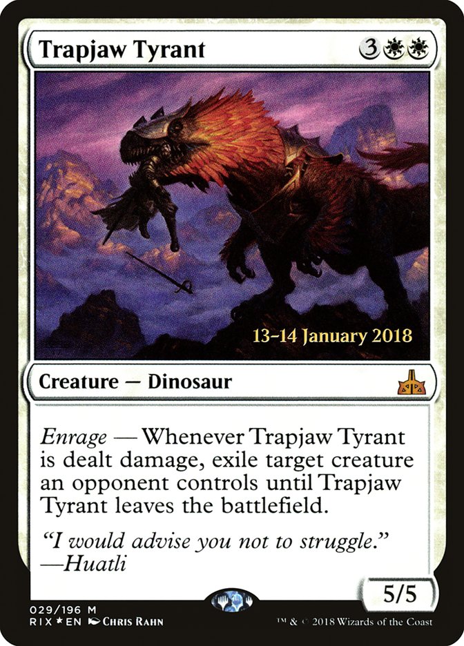 Trapjaw Tyrant [Rivals of Ixalan Prerelease Promos] | Impulse Games and Hobbies