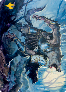 Moonrage Brute Art Card (Gold-Stamped Signature) [Innistrad: Midnight Hunt Art Series] | Impulse Games and Hobbies