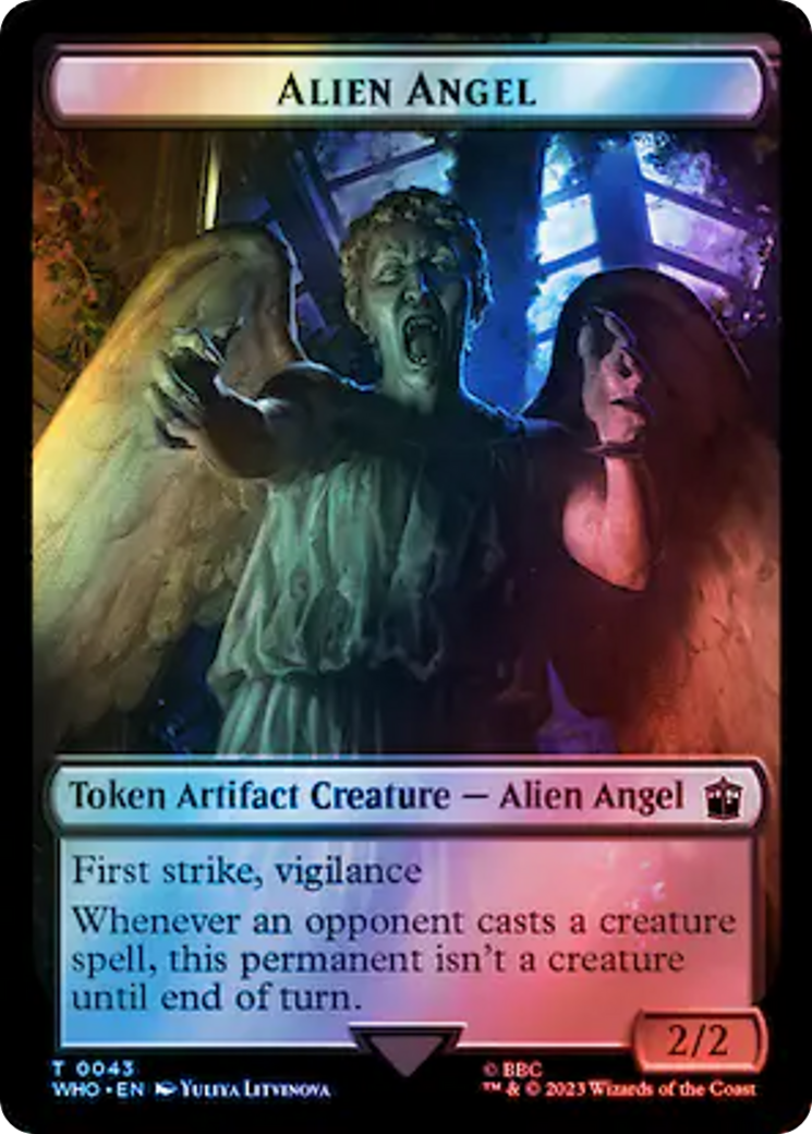 Alien Angel // Clue (0051) Double-Sided Token (Surge Foil) [Doctor Who Tokens] | Impulse Games and Hobbies
