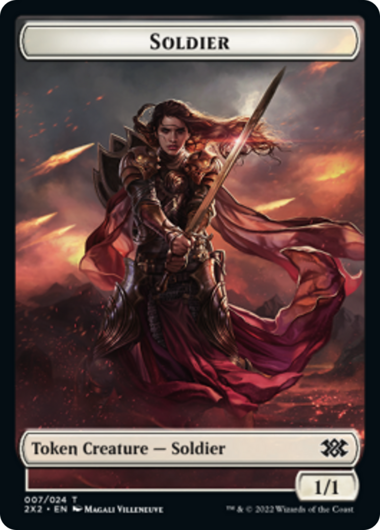 Drake // Soldier Double-sided Token [Double Masters 2022 Tokens] | Impulse Games and Hobbies