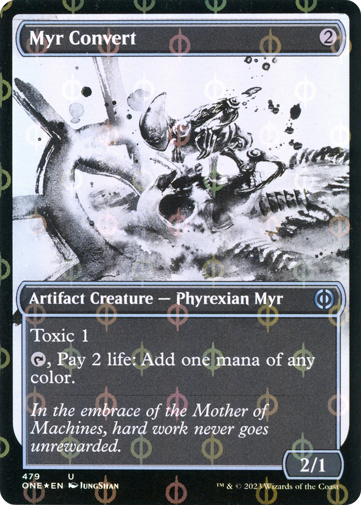 Myr Convert (Showcase Ichor Step-and-Compleat Foil) [Phyrexia: All Will Be One] | Impulse Games and Hobbies