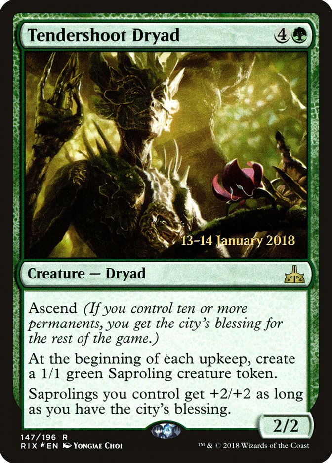 Tendershoot Dryad [Rivals of Ixalan Prerelease Promos] | Impulse Games and Hobbies