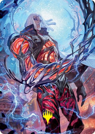 Tezzeret, Betrayer of Flesh Art Card (Gold-Stamped Signature) [Kamigawa: Neon Dynasty Art Series] | Impulse Games and Hobbies
