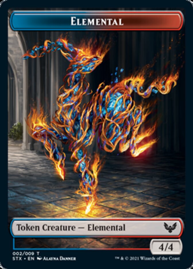 Elemental // Rowan, Scholar of Sparks Emblem Double-Sided Token [Strixhaven: School of Mages Tokens] | Impulse Games and Hobbies