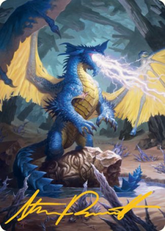 Blue Dragon Art Card (Gold-Stamped Signature) [Dungeons & Dragons: Adventures in the Forgotten Realms Art Series] | Impulse Games and Hobbies