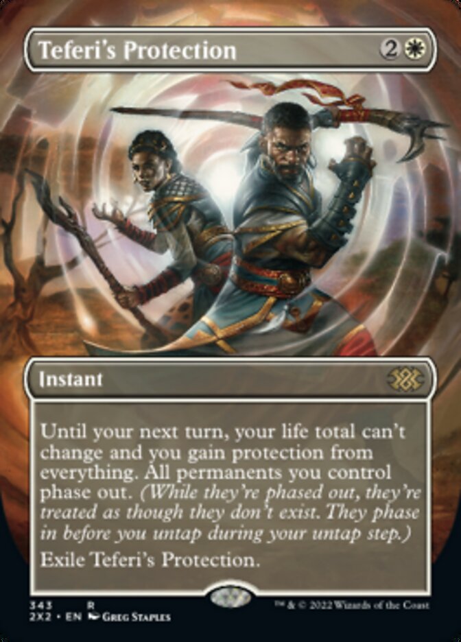 Teferi's Protection (Borderless Alternate Art) [Double Masters 2022] | Impulse Games and Hobbies