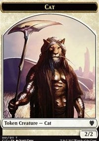 Cat (001) // Cat Warrior (008) Double-sided Token [Commander 2017 Tokens] | Impulse Games and Hobbies