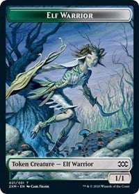 Elf Warrior // Plant Double-sided Token [Double Masters Tokens] | Impulse Games and Hobbies