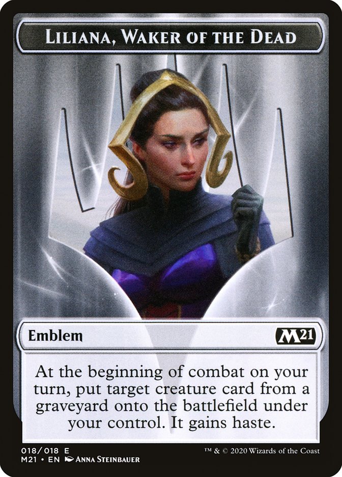 Liliana, Waker of the Dead Emblem [Core Set 2021 Tokens] | Impulse Games and Hobbies