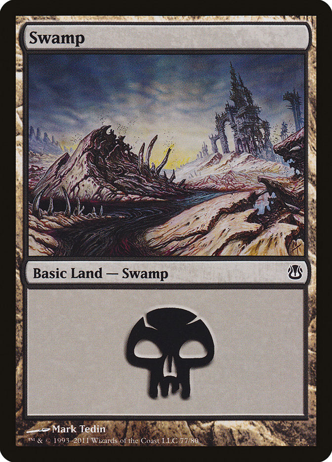 Swamp (77) [Duel Decks: Ajani vs. Nicol Bolas] | Impulse Games and Hobbies