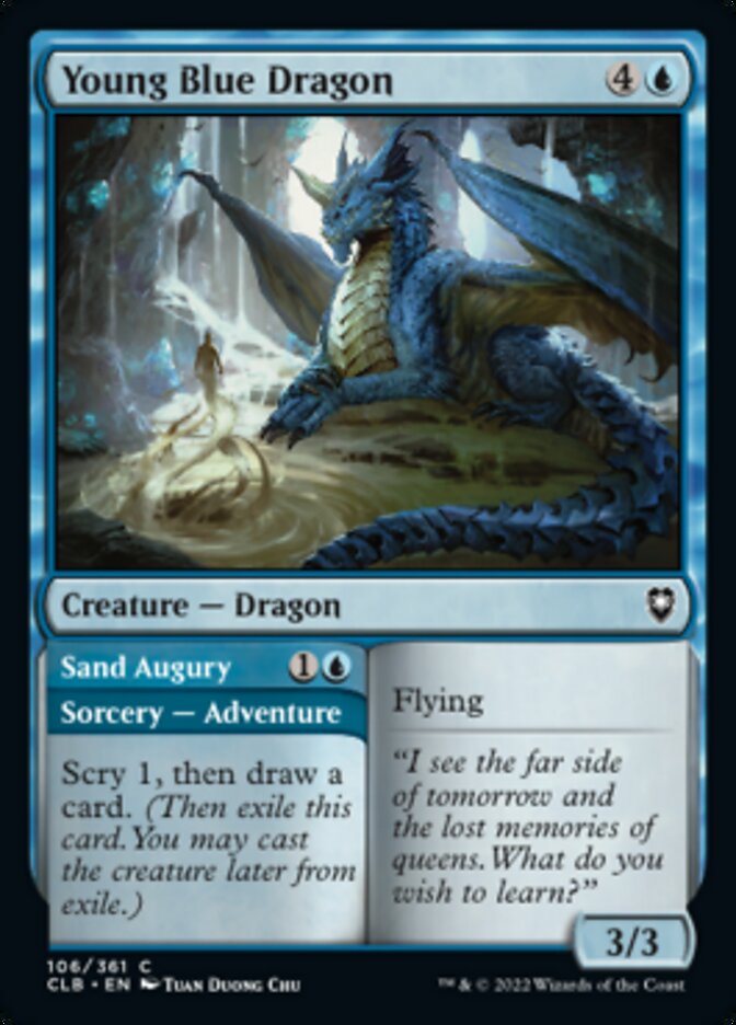 Young Blue Dragon // Sand Augury [Commander Legends: Battle for Baldur's Gate] | Impulse Games and Hobbies