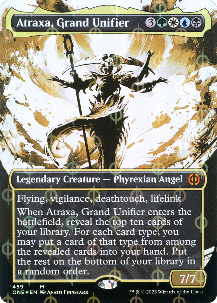 Atraxa, Grand Unifier (Borderless Ichor Step-and-Compleat Foil) [Phyrexia: All Will Be One] | Impulse Games and Hobbies