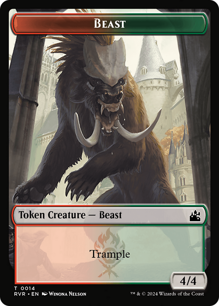 Saproling // Beast Double-Sided Token [Ravnica Remastered Tokens] | Impulse Games and Hobbies