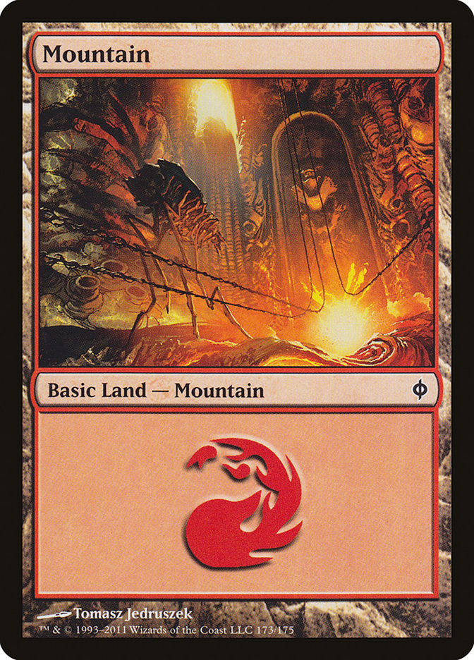 Mountain (173) [New Phyrexia] | Impulse Games and Hobbies