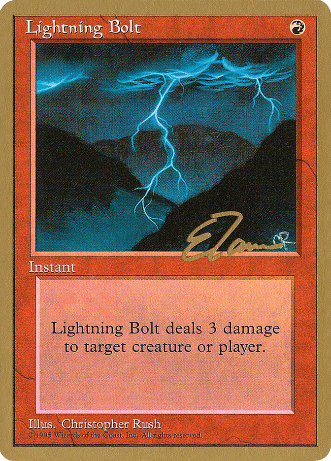 Lightning Bolt (Eric Tam) [Pro Tour Collector Set] | Impulse Games and Hobbies