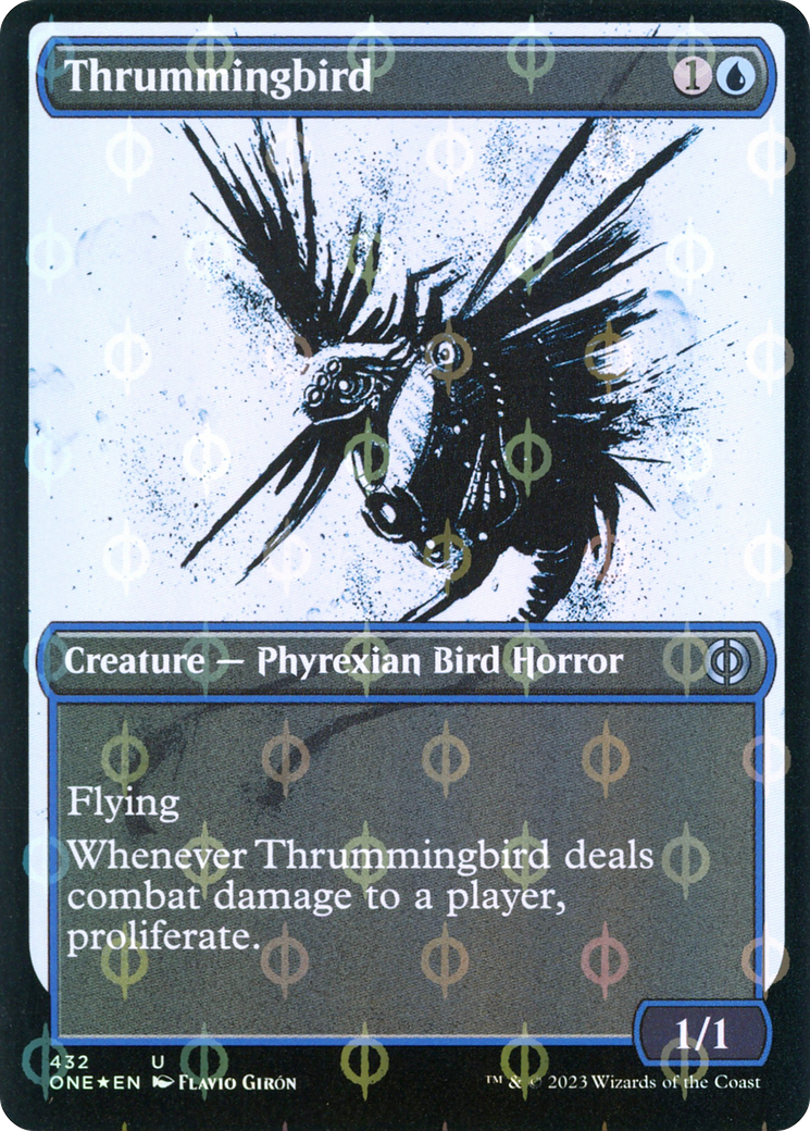 Thrummingbird (Showcase Ichor Step-and-Compleat Foil) [Phyrexia: All Will Be One] | Impulse Games and Hobbies