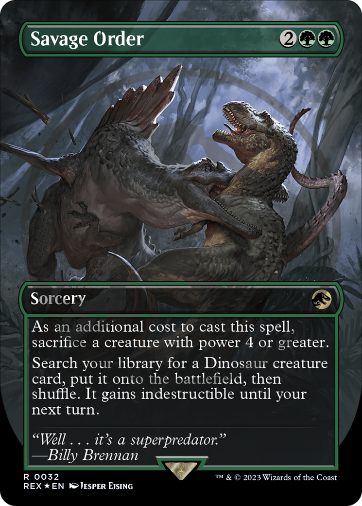 Savage Order Emblem (Borderless) [Jurassic World Collection Tokens] | Impulse Games and Hobbies
