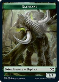 Elephant // Golem Double-sided Token [Double Masters Tokens] | Impulse Games and Hobbies