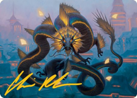 Ao, the Dawn Sky 1 Art Card (Gold-Stamped Signature) [Kamigawa: Neon Dynasty Art Series] | Impulse Games and Hobbies