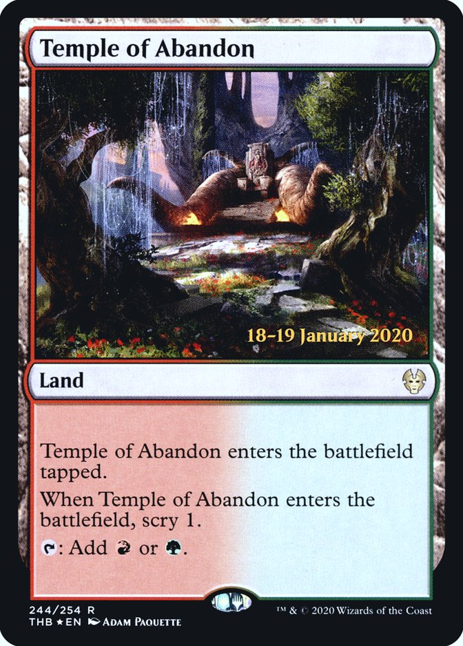 Temple of Abandon [Theros Beyond Death Prerelease Promos] | Impulse Games and Hobbies