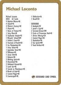 1996 Michael Loconto Decklist Card [World Championship Decks] | Impulse Games and Hobbies