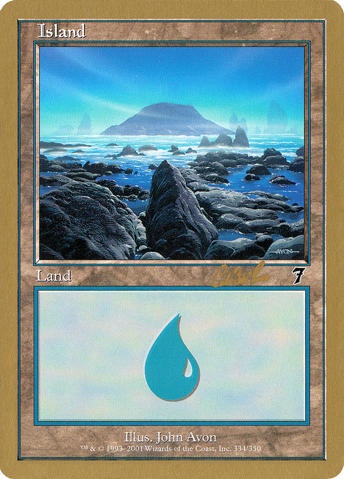 Island (cr334) (Carlos Romao) [World Championship Decks 2002] | Impulse Games and Hobbies