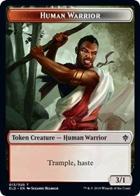 Human Warrior // Food (18) Double-sided Token [Throne of Eldraine Tokens] | Impulse Games and Hobbies