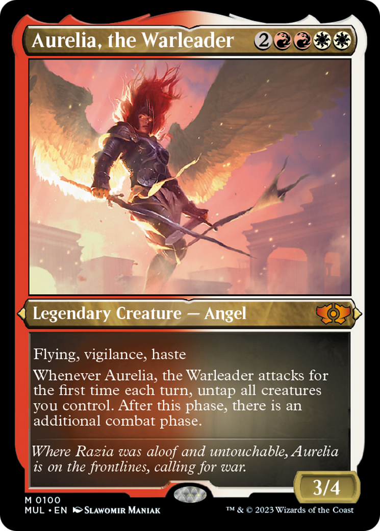 Aurelia, the Warleader (Foil Etched) [Multiverse Legends] | Impulse Games and Hobbies